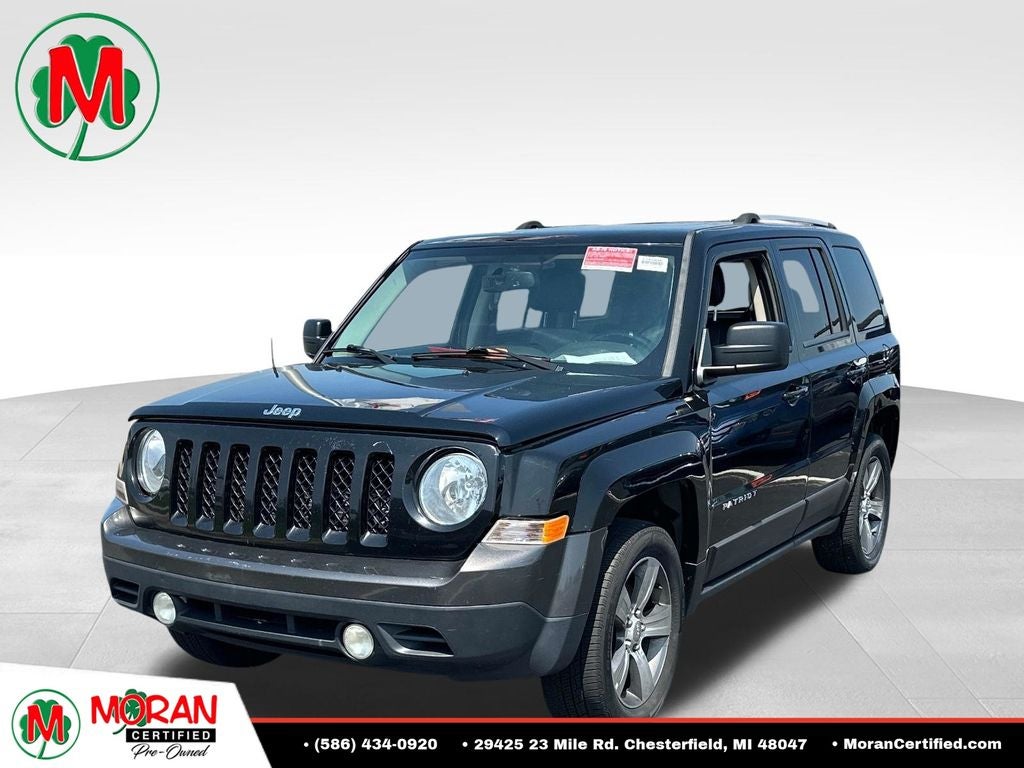 2016 Jeep Patriot Latitude in Black Clearcoat — front three-quarter view