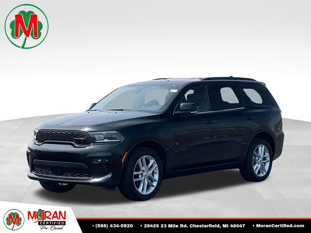 2023 Dodge Durango GT Plus in Black Clearcoat — front three-quarter view