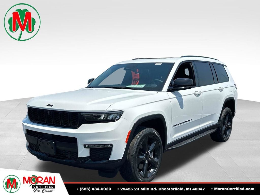 2024 Jeep Grand Cherokee L Limited in Bright White — front three-quarter view
