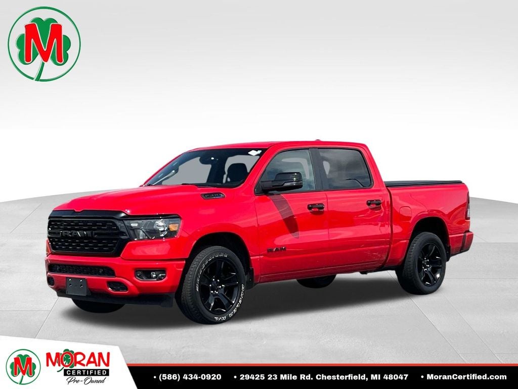 2023 RAM 1500 Big Horn/Lone Star in Flame Red Clearcoat — front three-quarter view