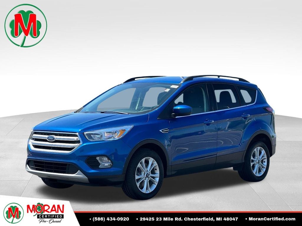 2018 Ford Escape SE in Lightning Blue Metallic — front three-quarter view