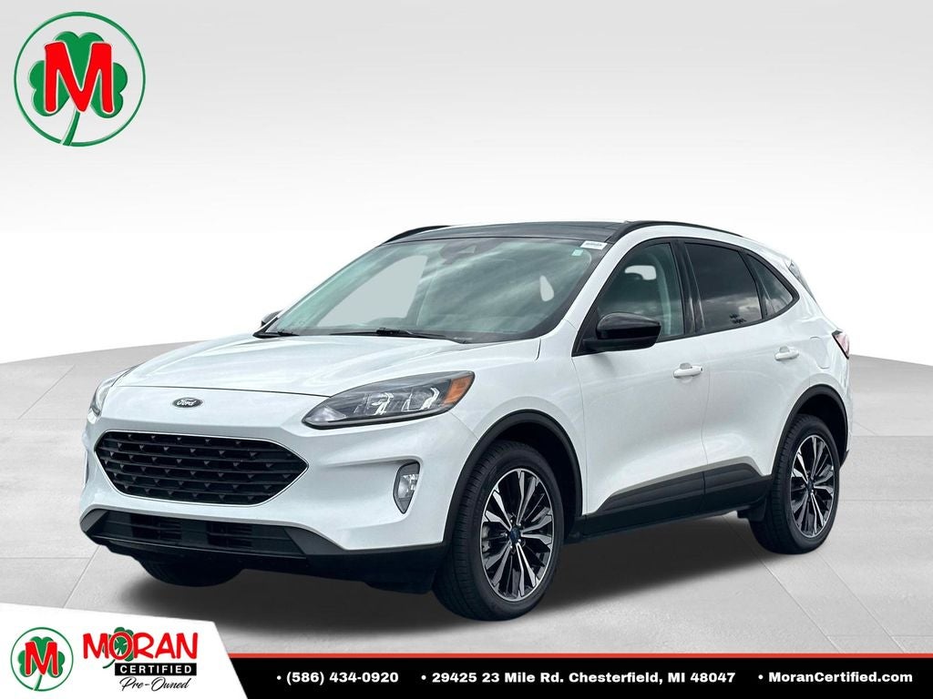 2022 Ford Escape SEL in White Metallic — front three-quarter view