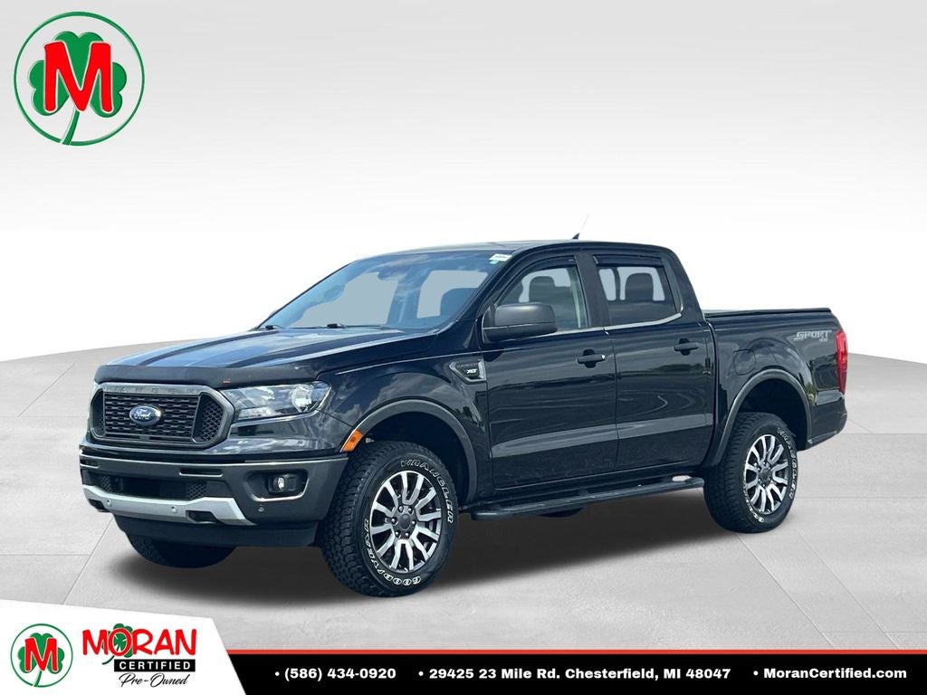 2019 Ford Ranger XLT in Shadow Black — front three-quarter view