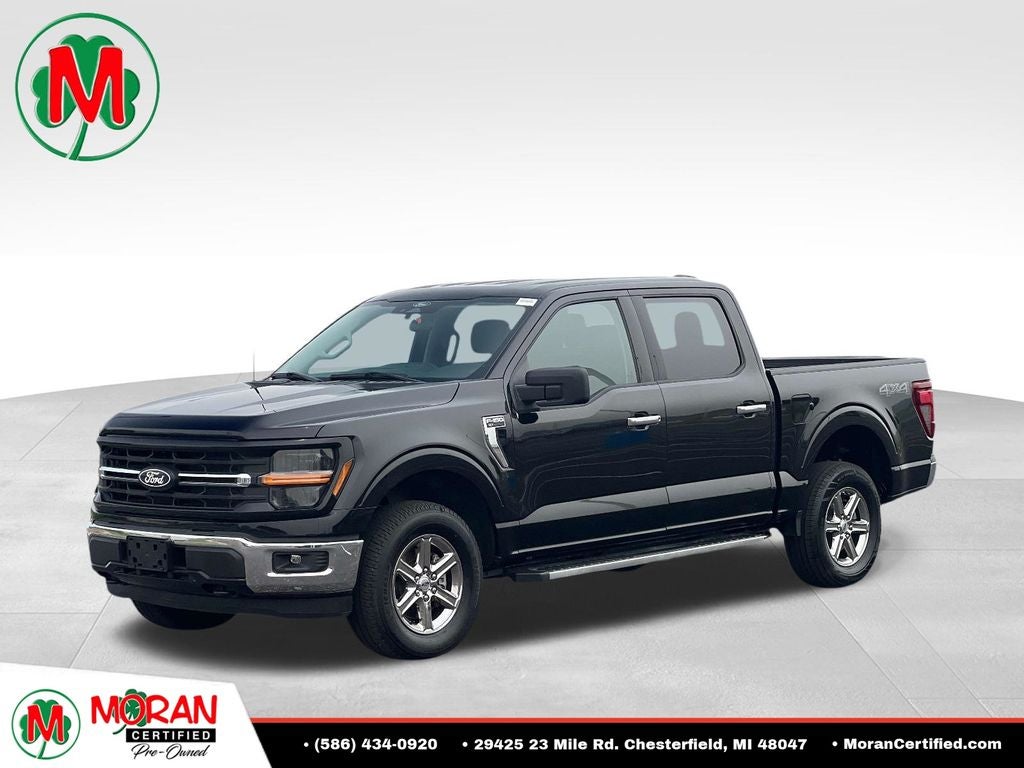 2025 Ford F-150 XLT in Black — front three-quarter view