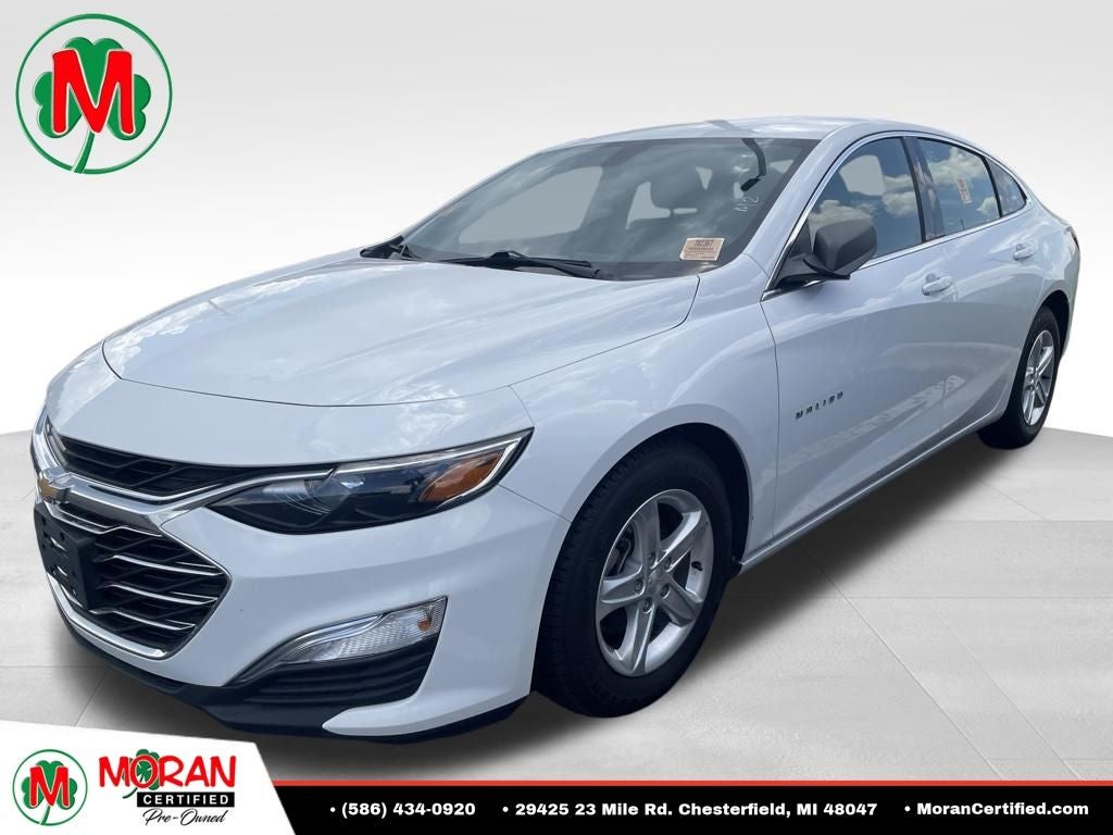 2022 Chevrolet Malibu LS 1FL in Summit White — front three-quarter view