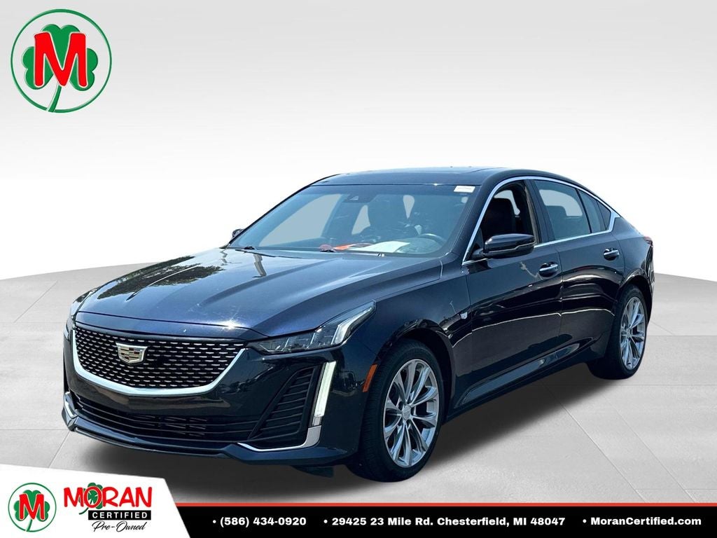2020 Cadillac CT5 Premium Luxury in Dark Moon Metallic — front three-quarter view
