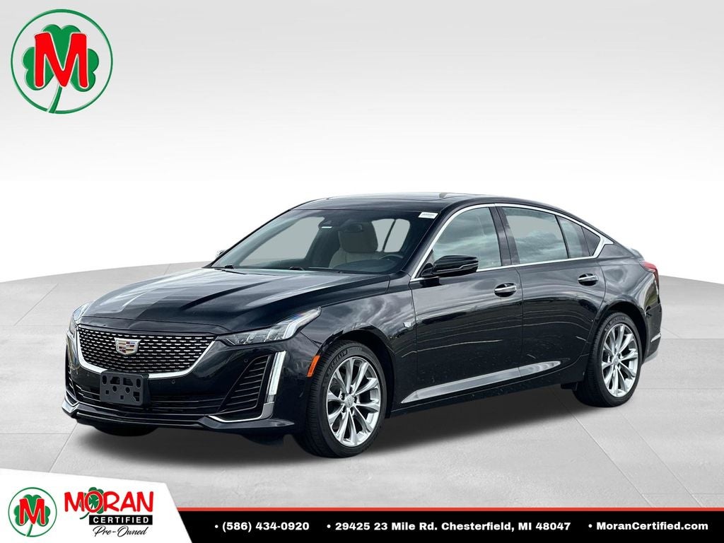 2022 Cadillac CT5 Premium Luxury in Black Raven — front three-quarter view