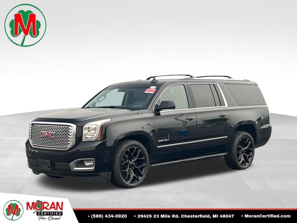 2015 GMC Yukon XL Denali in Onyx Black — front three-quarter view