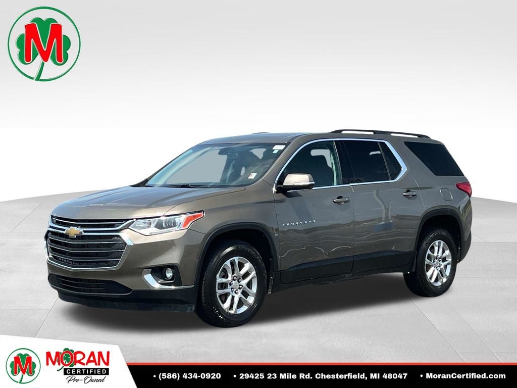 2020 Chevrolet Traverse LT 1LT in Stone Gray Metallic — front three-quarter view
