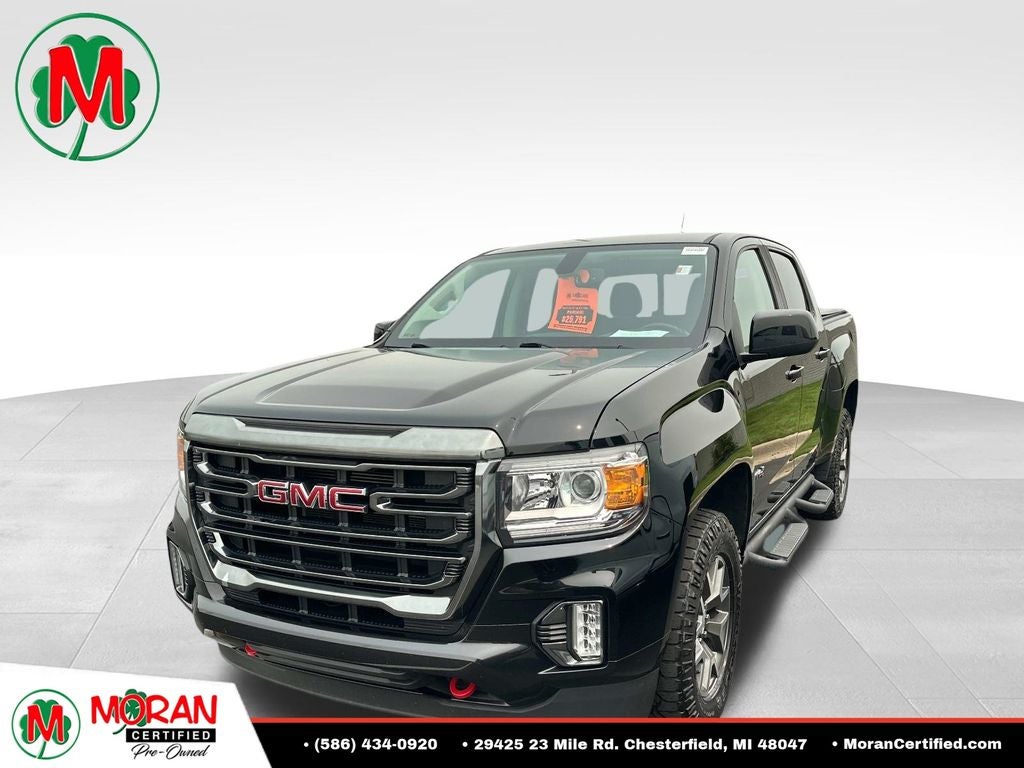 2021 GMC Canyon AT4 w/Cloth in Onyx Black — front three-quarter view