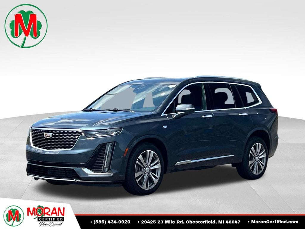 2020 Cadillac XT6 Premium Luxury in Shadow — front three-quarter view