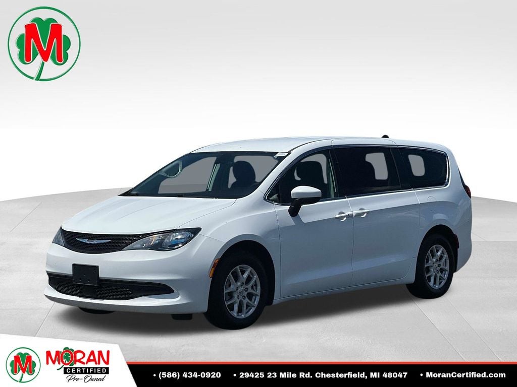 2021 Chrysler Voyager LX in Bright White Clearcoat — front three-quarter view