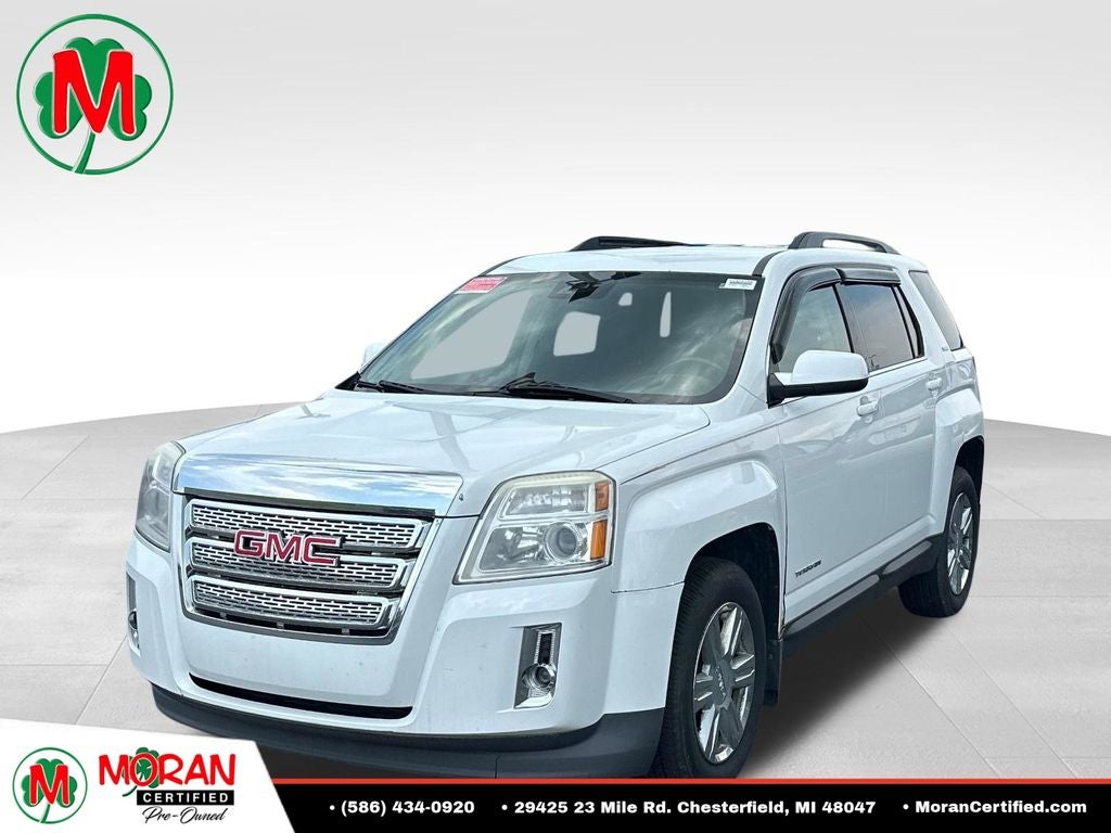 2015 GMC Terrain SLE-2 in Summit White — front three-quarter view