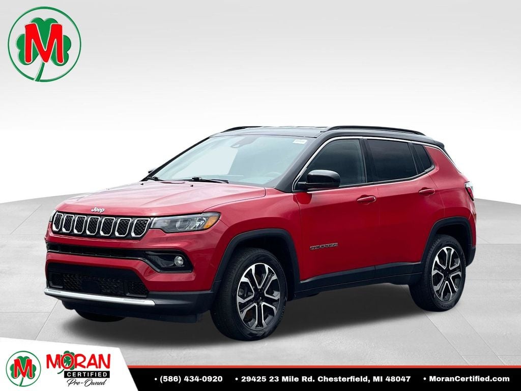 2023 Jeep Compass Limited in Red Line — front three-quarter view