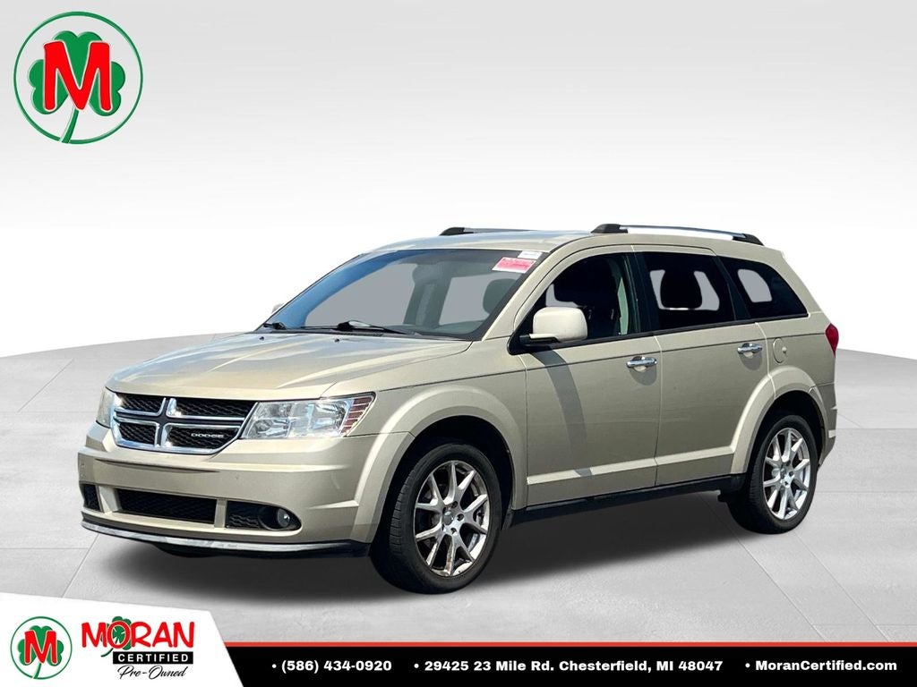 2011 Dodge Journey Crew in White Gold — front three-quarter view
