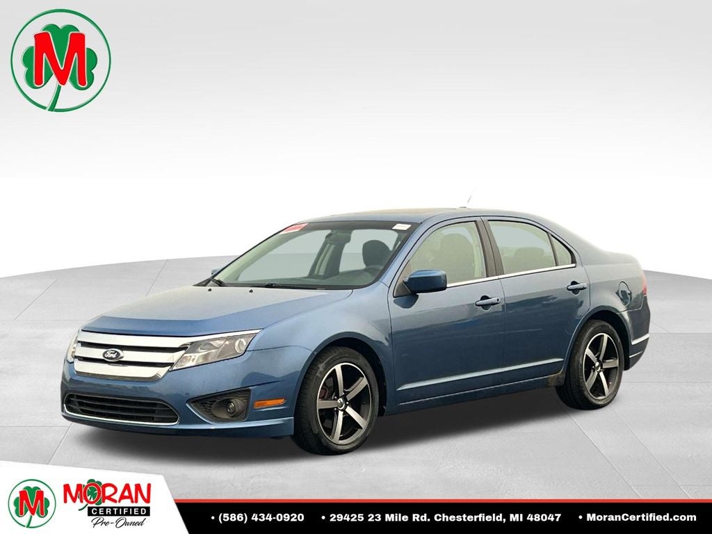 2010 Ford Fusion SE in Blue — front three-quarter view
