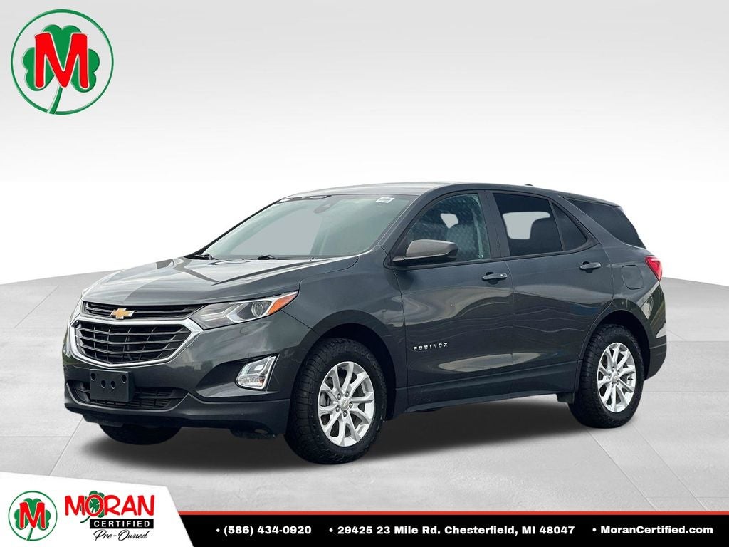 2020 Chevrolet Equinox LS in Nightfall Gray Metallic — front three-quarter view