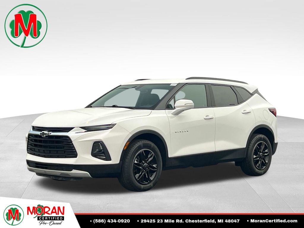 2020 Chevrolet Blazer LT in Summit White — front three-quarter view
