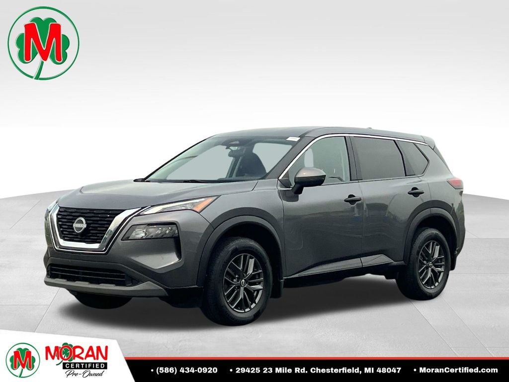 2022 Nissan Rogue Base in Gray — front three-quarter view