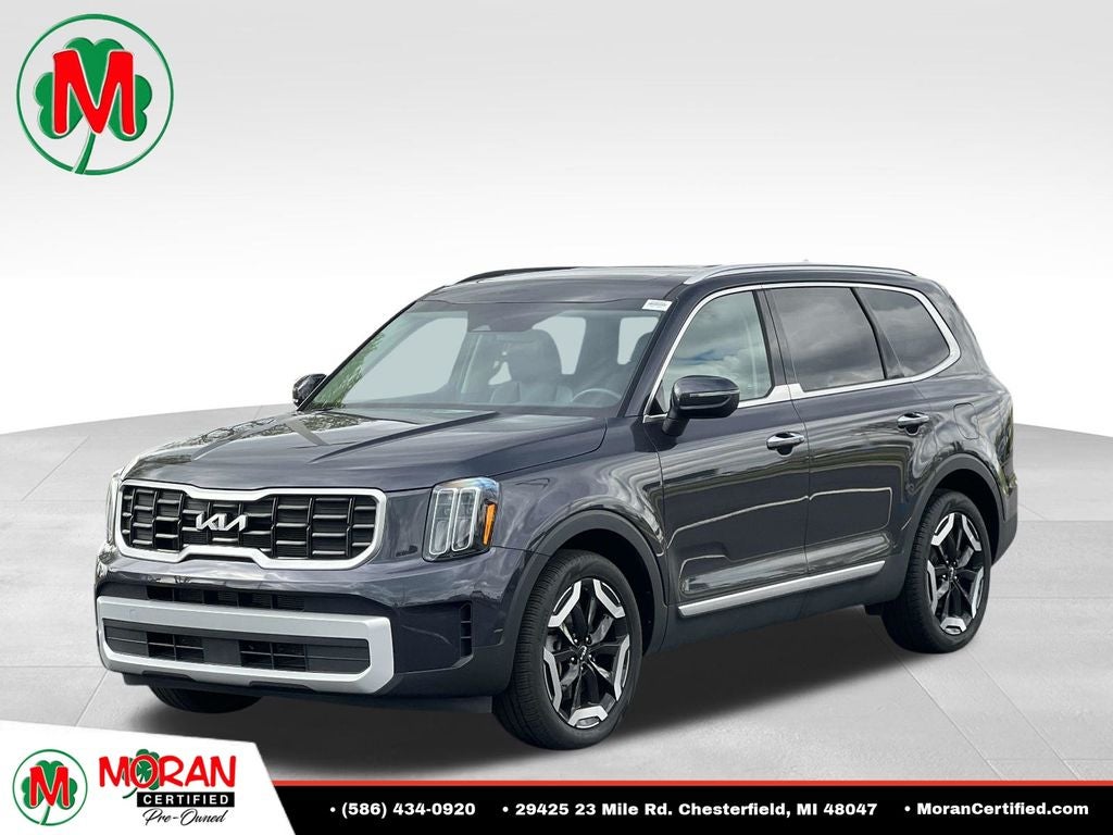2025 Kia Telluride S in Panthera Metal — front three-quarter view