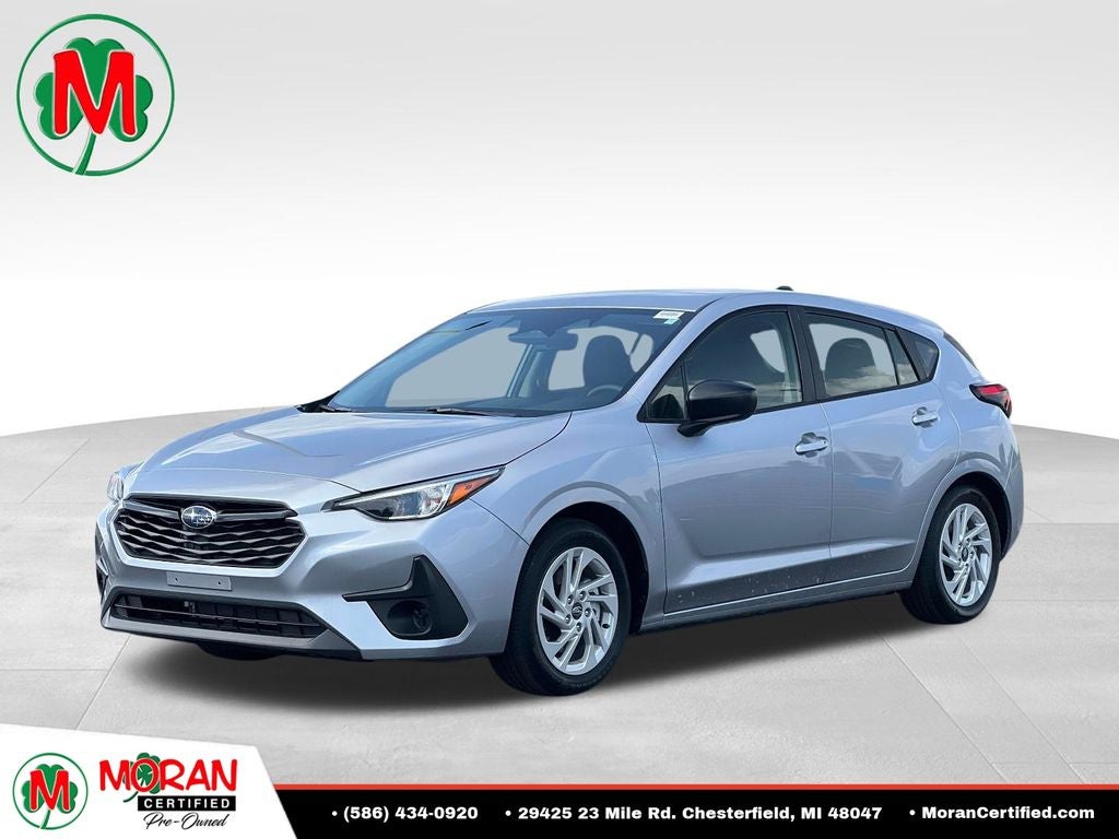 2025 Subaru Impreza Base in Ice Silver Metallic — front three-quarter view