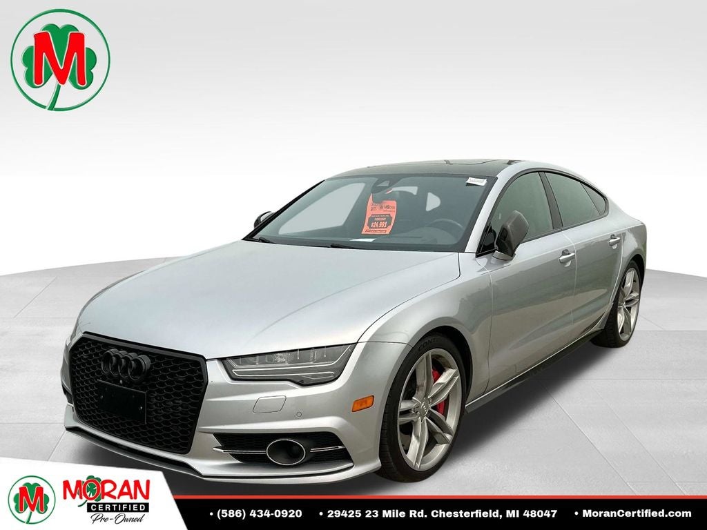 2017 Audi S7 4.0T Prestige quattro in Silver Metallic — front three-quarter view